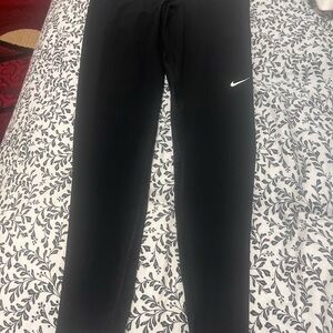Nike Kids Black Leggings with White Logo
